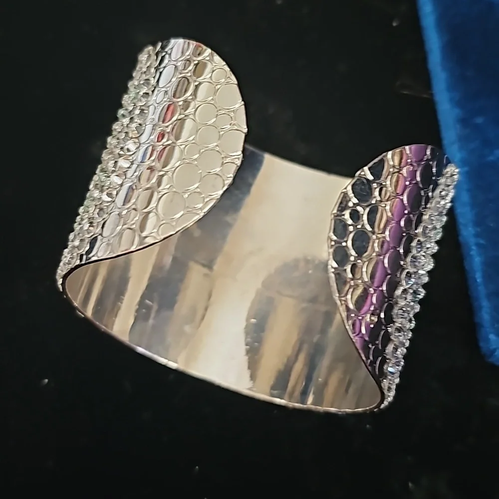 Large Embellished Rhinestone Cuff - Picture 4 of 4